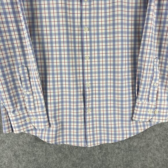 Mizzen Main Leeward Shirt Mens XL Plaid Trim Fit Button Up Performance Career - Picture 3 of 13